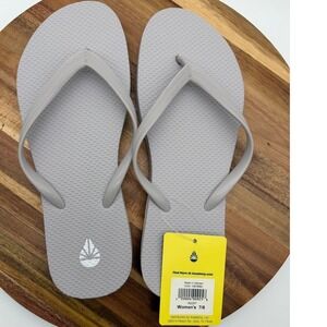 O'Rageous Women's 7/8 Flip Flops Light Gray EVA Thong Sandals New